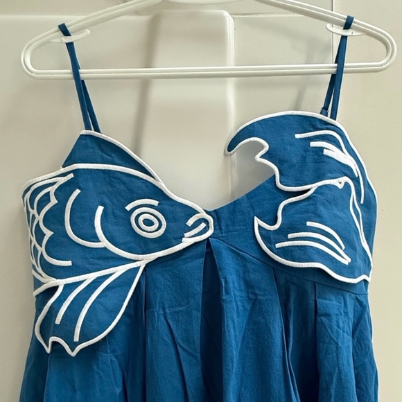 Commense Blue Fish Embroidered Maxi Dress - Picture 3 of 8
